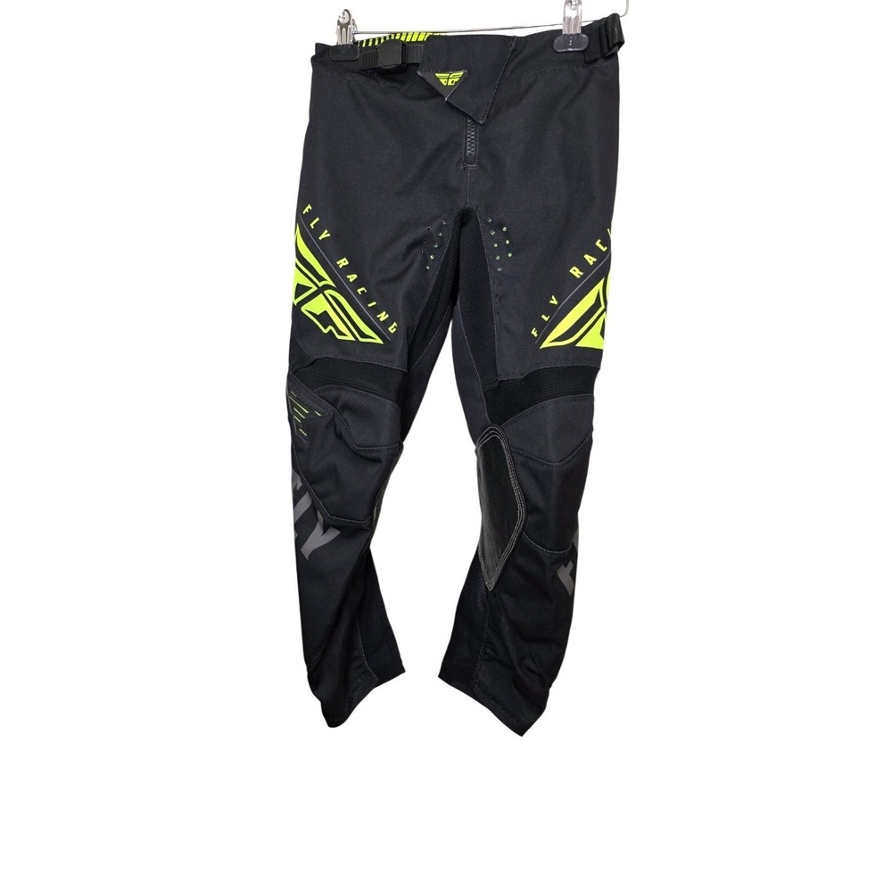Fly Racing Kinetic Youth 26 Black & Neon Green Dirt Bike/Motocross Pants Adjusta